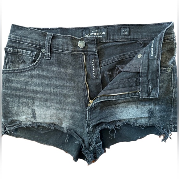 Lucky brand black faded jean shorts size 4 (27) - Picture 3 of 5
